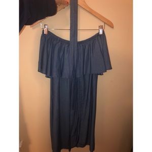 Denim off the shoulder dress